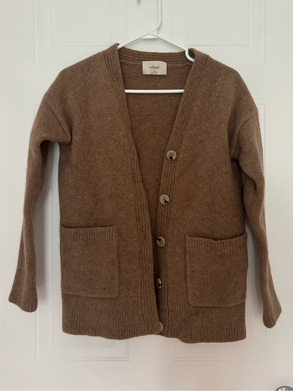Wilfred Brown Ribbed-Trim Button Cardigan - Women’s Size XS